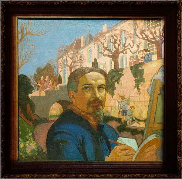 Painting of Maurice Denis in front of his house